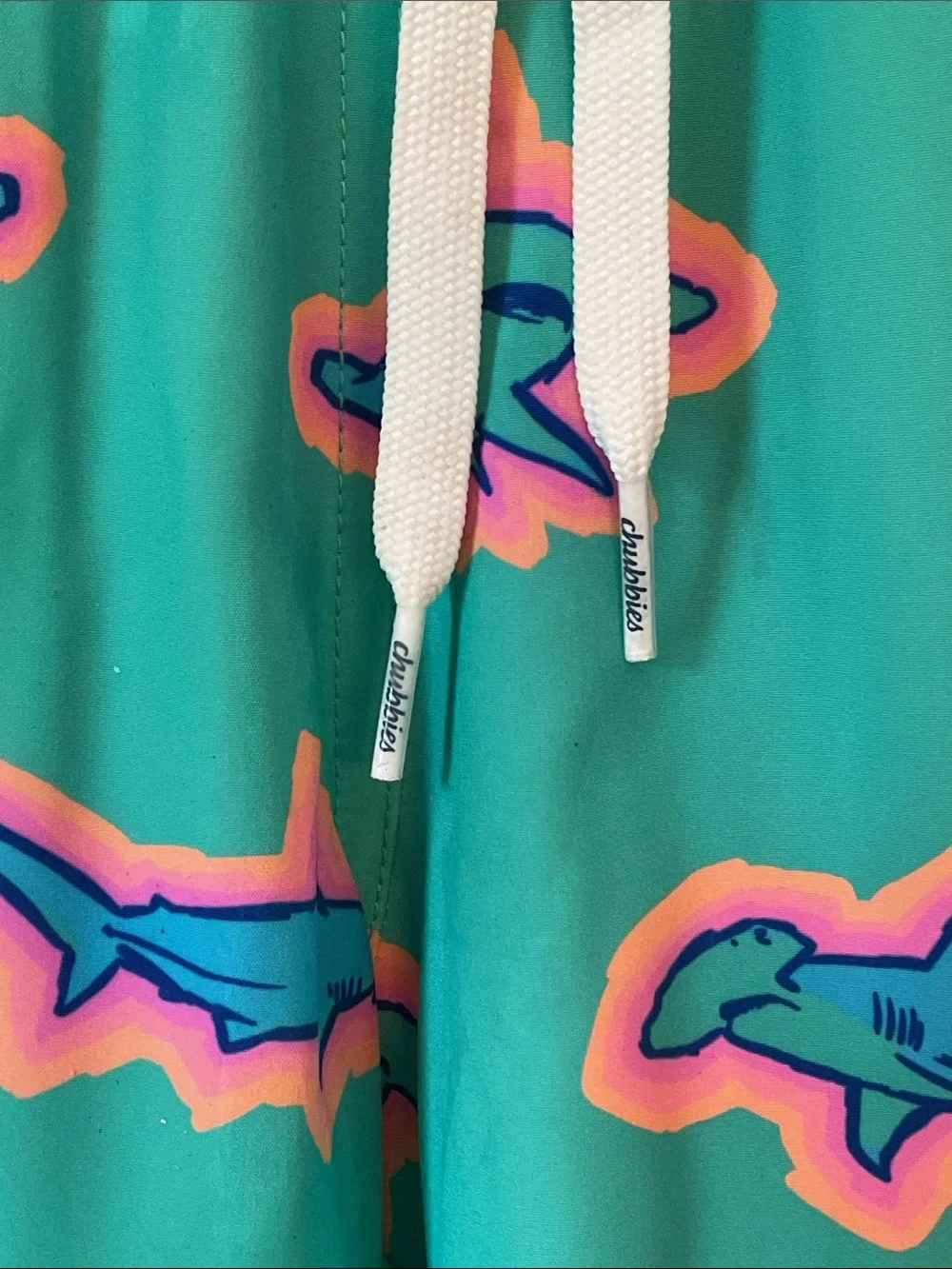 Men's Chubbies Shark-Print Swim Trunks - Drawstring Waist Size M